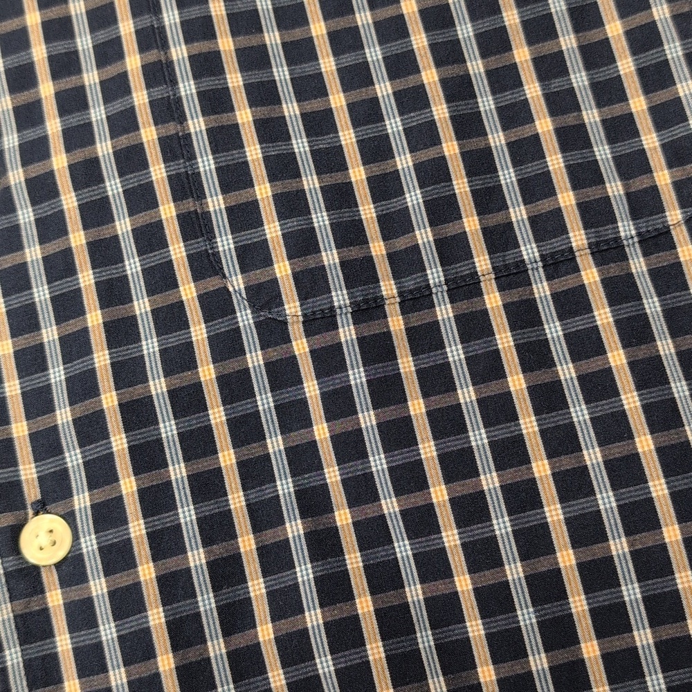 Izod Vintage Navy Plaid Preppy Button Down Shirt Men's M - Picture 11 of 13